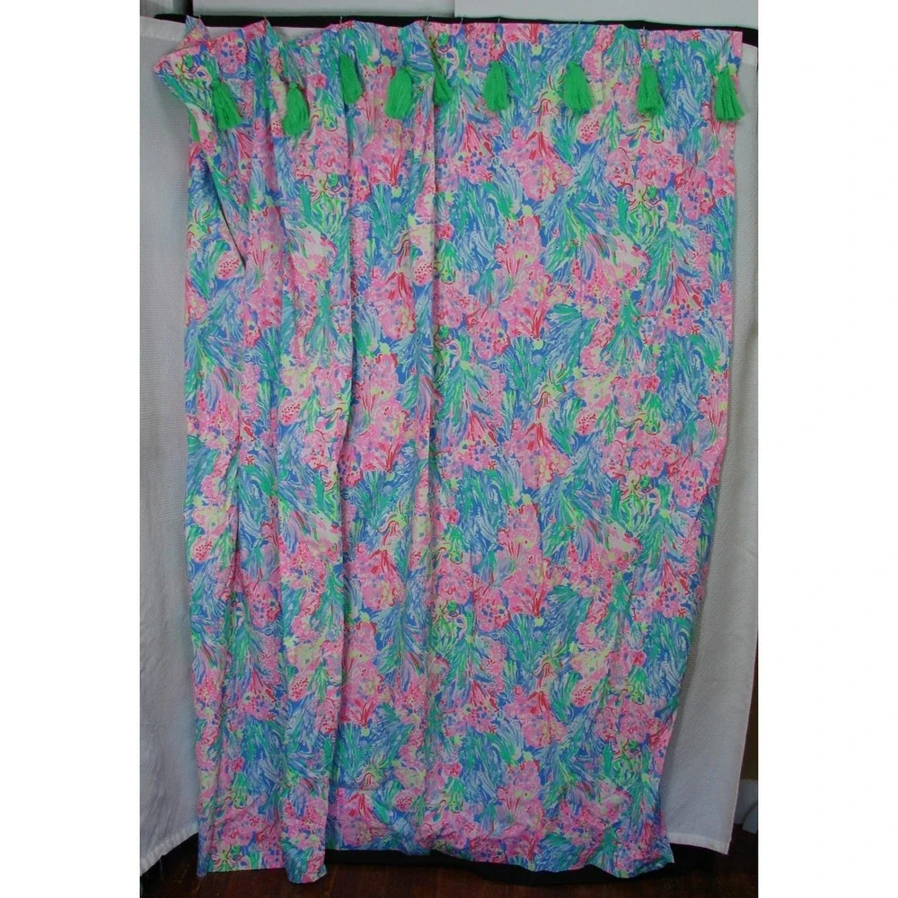 Pottery Barn Lilly Pulitzer Fan Sea Pants Shower Curtain 72x72 100% Cotton NWOT